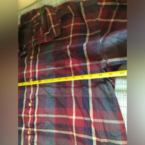 Stoneriver Outfitters Shirt Plaid Mens Large Button Down Purple Blue Long Sleeve - Picture 4 of 6